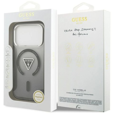 Etui Guess IML Gradient Triangle Logo MagSafe na iPhone 17 Pro Max - czarne Guess
