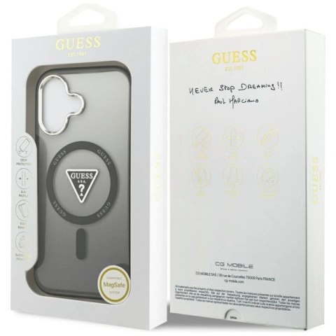 Etui Guess IML Gradient Triangle Logo MagSafe na iPhone 17 - czarne Guess