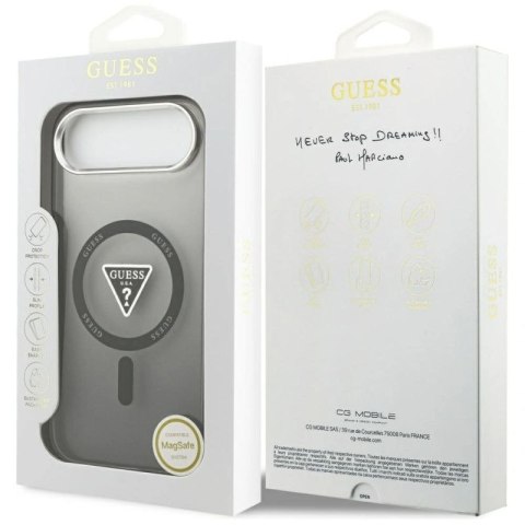 Etui Guess IML Gradient Triangle Logo MagSafe na iPhone Air - czarne Guess