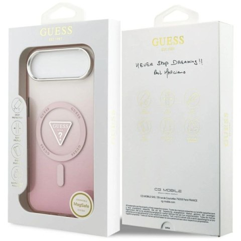 Etui Guess IML Gradient Triangle Logo MagSafe na iPhone Air - różowe Guess