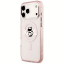 Etui Karl Lagerfeld IML Choupette Sketch Logo MagSafe na iPhone 17 Pro Max - różowe Karl Lagerfeld