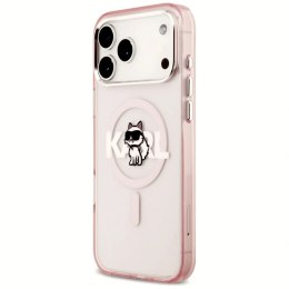 Etui Karl Lagerfeld IML Choupette Sketch Logo MagSafe na iPhone 17 Pro Max - różowe Karl Lagerfeld