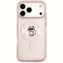 Etui Karl Lagerfeld IML Choupette Sketch Logo MagSafe na iPhone 17 Pro Max - różowe Karl Lagerfeld