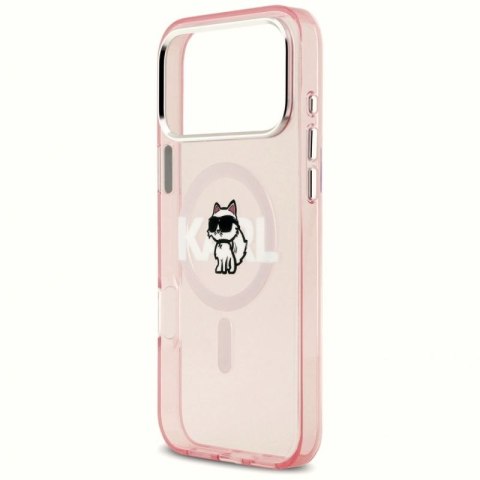 Etui Karl Lagerfeld IML Choupette Sketch Logo MagSafe na iPhone 17 Pro Max - różowe Karl Lagerfeld