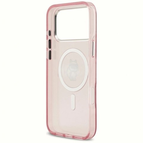 Etui Karl Lagerfeld IML Choupette Sketch Logo MagSafe na iPhone 17 Pro Max - różowe Karl Lagerfeld