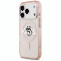 Etui Karl Lagerfeld IML Choupette Sketch Logo MagSafe na iPhone 17 Pro - różowe Karl Lagerfeld