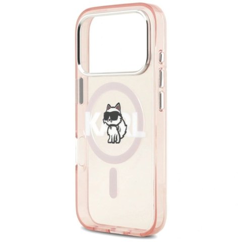Etui Karl Lagerfeld IML Choupette Sketch Logo MagSafe na iPhone 17 Pro - różowe Karl Lagerfeld