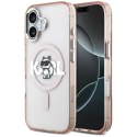 Etui Karl Lagerfeld IML Choupette Sketch Logo MagSafe na iPhone 17 - różowe Karl Lagerfeld