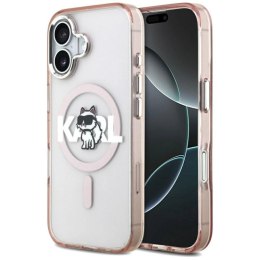 Etui Karl Lagerfeld IML Choupette Sketch Logo MagSafe na iPhone 17 - różowe Karl Lagerfeld