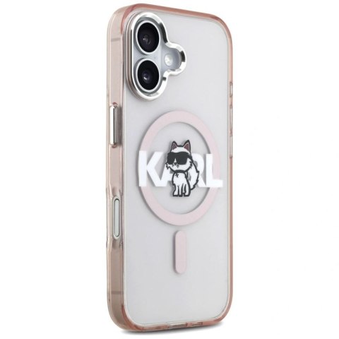 Etui Karl Lagerfeld IML Choupette Sketch Logo MagSafe na iPhone 17 - różowe Karl Lagerfeld