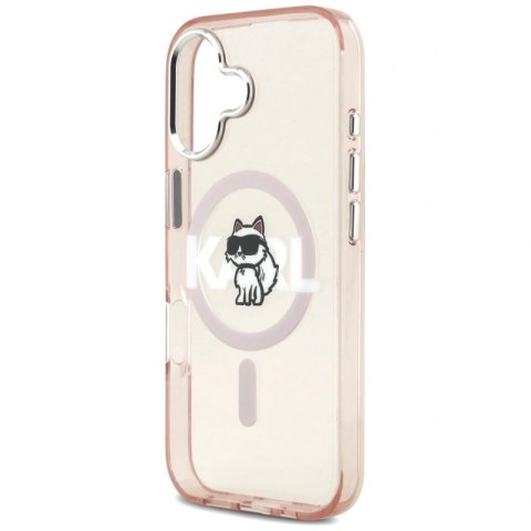 Etui Karl Lagerfeld IML Choupette Sketch Logo MagSafe na iPhone 17 - różowe Karl Lagerfeld