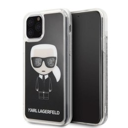 Etui Karl Lagerfeld Iconic Glitter na iPhone 11 Pro - czarne Karl Lagerfeld