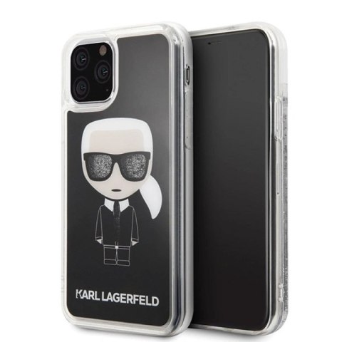 Etui Karl Lagerfeld Iconic Glitter na iPhone 11 Pro - czarne Karl Lagerfeld