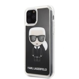 Etui Karl Lagerfeld Iconic Glitter na iPhone 11 Pro - czarne Karl Lagerfeld