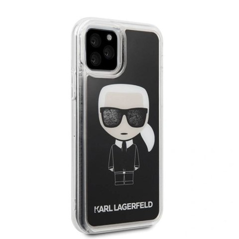 Etui Karl Lagerfeld Iconic Glitter na iPhone 11 Pro - czarne Karl Lagerfeld