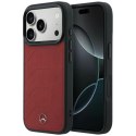 Etui Mercedes Leather Mesh with Bow Line MagSafe na iPhone 17 Pro Max - czerwone Mercedes