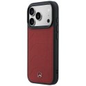 Etui Mercedes Leather Mesh with Bow Line MagSafe na iPhone 17 Pro Max - czerwone Mercedes