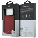 Etui Mercedes Leather Mesh with Bow Line MagSafe na iPhone 17 Pro Max - czerwone Mercedes