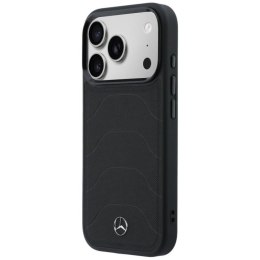 Etui Mercedes Leather Mesh with Bow Line MagSafe na iPhone 17 Pro - czarne Mercedes
