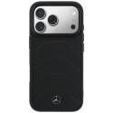 Etui Mercedes Leather Mesh with Bow Line MagSafe na iPhone 17 Pro - czarne Mercedes