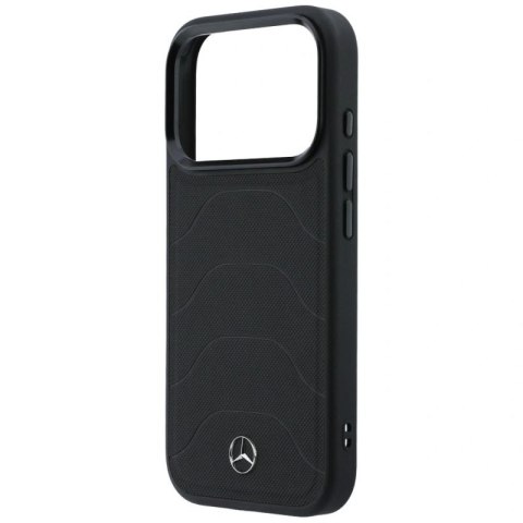 Etui Mercedes Leather Mesh with Bow Line MagSafe na iPhone 17 Pro - czarne Mercedes