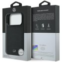Etui Mercedes Leather Mesh with Bow Line MagSafe na iPhone 17 Pro - czarne Mercedes