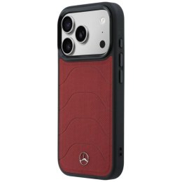 Etui Mercedes Leather Mesh with Bow Line MagSafe na iPhone 17 Pro - czerwone Mercedes