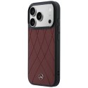 Etui Mercedes Leather with Crossed Lines MagSafe na iPhone 17 Pro Max - czerwone Mercedes