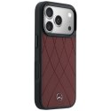 Etui Mercedes Leather with Crossed Lines MagSafe na iPhone 17 Pro Max - czerwone Mercedes