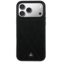 Etui Mercedes Leather with Crossed Lines MagSafe na iPhone 17 Pro - czarne Mercedes