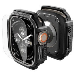 Etui Spigen Rugged Armor + Szkło hartowane 9H na Apple Watch Ultra 49 mm - czarne matowe Spigen