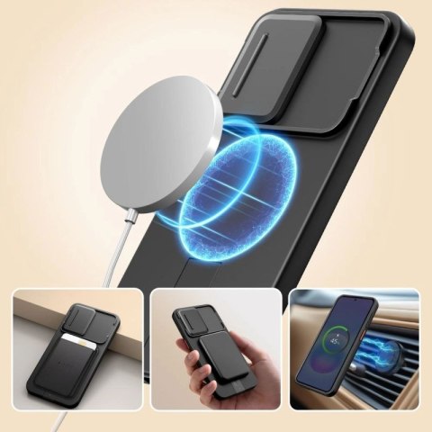 Etui Tech-Protect Kevlar Aura MagSafe na Samsung Galaxy A57 - czarno-pomarańczowe Tech-Protect