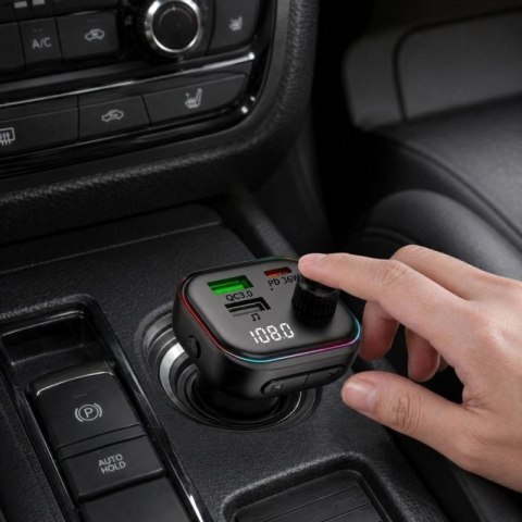 Ładowarka samochodowa Tech-Protect CC07 3-Porty PD 54W + transmiter FM Bluetooth - czarna Tech-Protect