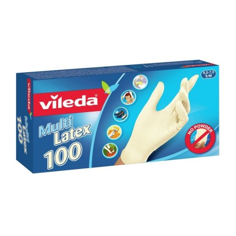 Rękawice lateksowe Vileda Natural Latex S/M 100 szt VILEDA