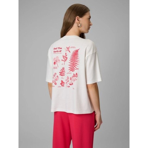 T-shirt regular z nadrukiem damski 4F 4FRSS26TTSHF3704-11S 4f