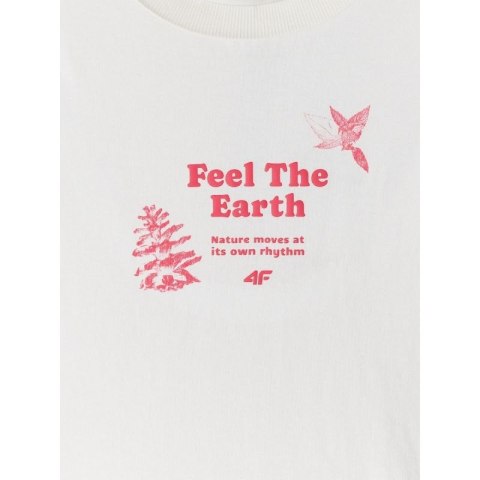 T-shirt regular z nadrukiem damski 4F 4FRSS26TTSHF3704-11S 4f