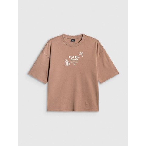T-shirt regular z nadrukiem damski 4F 4FRSS26TTSHF3704-83S 4f