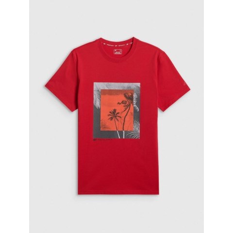 T-shirt regular z nadrukiem męski 4F 4FWSS26TTSHM3034-62S 4f