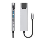 Hub USB Tech-Protect HB09 8w1 TYPE-C + USB-A 3.0 + USB-C 3.0 + HDMI 4K 60HZ + SD/TF + PD100W + RJ45 1000 MB/S - szary Tech-Protect