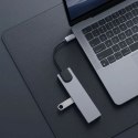 Hub USB Tech-Protect HB09 8w1 TYPE-C + USB-A 3.0 + USB-C 3.0 + HDMI 4K 60HZ + SD/TF + PD100W + RJ45 1000 MB/S - szary Tech-Protect