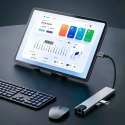 Hub USB Tech-Protect HB09 8w1 TYPE-C + USB-A 3.0 + USB-C 3.0 + HDMI 4K 60HZ + SD/TF + PD100W + RJ45 1000 MB/S - szary Tech-Protect
