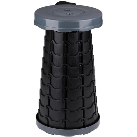 KRZESŁO WĘDKARSKIE TURYSTYCZNE TABORET SKŁADANY SZARY śr 25cm wys45,3cm
