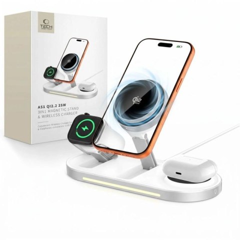 Ładowarka bezprzewodowa Tech-Protect A51 MagSafe 3w1 25W QI2.2 - biała Tech-Protect