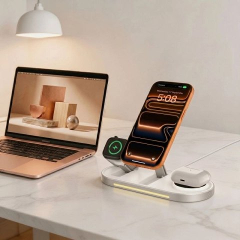 Ładowarka bezprzewodowa Tech-Protect A51 MagSafe 3w1 25W QI2.2 - biała Tech-Protect