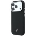 Etui Mercedes Leather Semi Wrap Grill Pattern MagSafe na iPhone 17 Pro - czarne Mercedes
