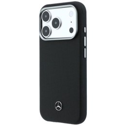 Etui Mercedes Leather Semi Wrap Grill Pattern MagSafe na iPhone 17 Pro - czarne Mercedes
