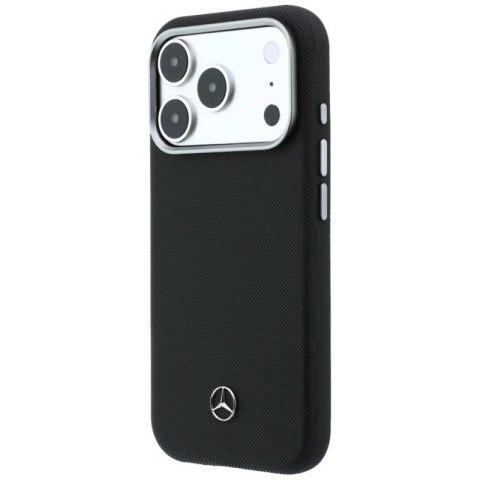 Etui Mercedes Leather Semi Wrap Grill Pattern MagSafe na iPhone 17 Pro - czarne Mercedes
