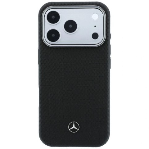 Etui Mercedes Leather Semi Wrap Grill Pattern MagSafe na iPhone 17 Pro - czarne Mercedes