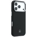 Etui Mercedes Leather Semi Wrap Grill Pattern MagSafe na iPhone 17 Pro - czarne Mercedes
