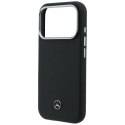 Etui Mercedes Leather Semi Wrap Grill Pattern MagSafe na iPhone 17 Pro - czarne Mercedes